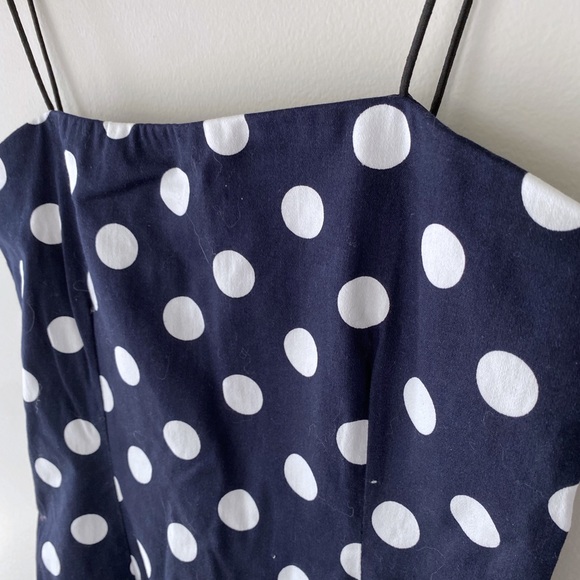 Aqua Polka Dot Strapless Dress - Picture 2 of 6